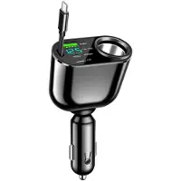 Kepptory Car Charger Folding Retractable Cable PD30W+SUPER Car Charger Fast Charge 100W Suitable for All Models