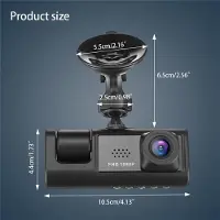 Typecat Bil DVR HD 1080P 3-linser Dash Cam for innendørs bruk Treveis kamera DVR-er R