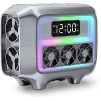Kepptory Speaker Stereo Loudspeaker Wireless Charger Pad Led Light Alarm Clock Fast Charging Station for Smartphone B