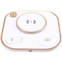 Tlily Multifunctional Foldable Mobile Magnetic Wireless Charger with Lamp Mobile Phone Watch Earphones 15W Desktop Charger,B