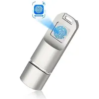Kepptory Fingerprint Encrypted USB Flash Drive Storage Portable Memory High- Thumb Drive External Hard Drive Disk 16GB