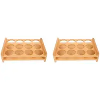 Typecat 2X Shot Glasses Set Shot Glass Tray Holder with 12 Holes Serving Stand for Tequila Whiskey Brandy-Party Club Bar