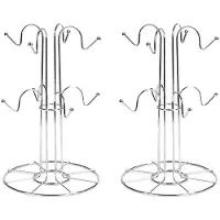 Torribaly 2X Cup Drying Rack with 8 Hooks Drainer Mug Tree Mug Organizer for Home Desktop