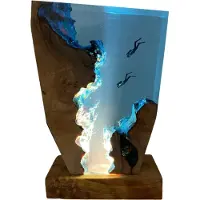 Typecat Bordlampe med harpiks og utforskning av havbunnen, temakveld for 2 dykkere, 8x5