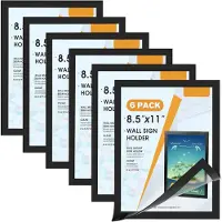 Typecat Skiltholder 8,5 x 11 veggfeste, magnetiske klare plastholdere, display
