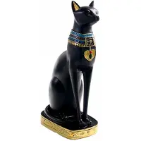 Typecat Resin Egyptian Cat Bastet Figurine Anime Egyptian Goddess Statue Sculpture Home Bar Office Desktop Decoration(Large)