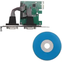 Torribaly PCI-E PCI Express Dual Serial DB9 RS232 2 Controller Adapter Card Green