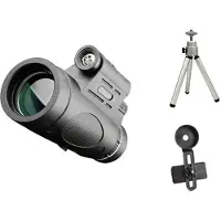 Tlily 12x50 Monoculars BAK4 Prism Portable HD Monocular Telescope Lighted Telescope for Birdwatching Hiking Monocular,Set