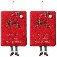 Tlily Hangable Hand Towels for Wiping Hands, Quick-Absorbing Water, Cute Dry Towels, Festive Kitchen Decoration A