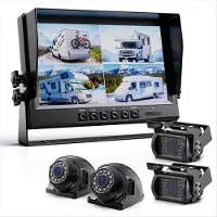 Typecat 1080P ryggekamerasystemsett, 9-tommers HD DVR-skjerm med rygge-/sidekamera