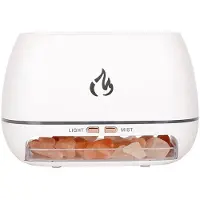 Tlily Salt Stone Aroma Air Humidifier Flame Colored Light NightLight Aromatherapy Essential Oil Diffuser AromatherapySprayer B