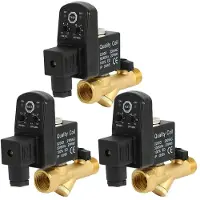 Tlily 3X AC 220V 1/2Inch Electronic Timed 2Way Air Compressor Gas Tank Automatic Drain Valve