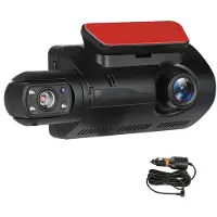 Jehiatek Dobbel dashkamera foran og inne i bilen, 1440p + 1080p, svartboks kamera, 3-tommers IPS-skjerm, opptaker, nattesyn