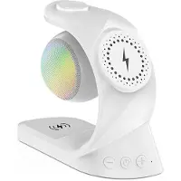 Tlily 5 in 1 Speaker Magnetic Wireless Charger 15W Fast Charge for Watch Earphone for Universal Mobile White