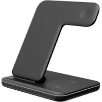 Dsport Multifunksjonell 15W 3-i-1 magnetisk trådløs lader for iPhone / iWatch / Øretelefoner, Rask Lading Base Brakett - Svart