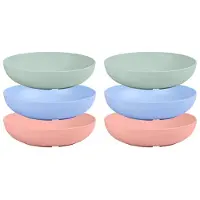 Torribaly 6-Pieces Whisker Fatigue Cat Bowl - 5.5 Inch Shallow Cat Food Dish Wide Cat Wet Feeding Bowls, PET Plate for Kittens