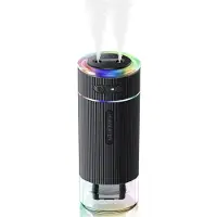Tlily Portable Small Humidifier for Bedroom, Dual Nozzle Large Cool Mist, Personal Desk Air Humidifiers for Travel Black