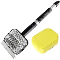Tlily Grill Brush Grill Cleaning Brush Bristle Free Replaceable Heads Scraper Brush Safe BBQ Brush for Outdoor Cleaner Brush