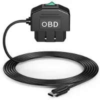 TAUOH Dashkamera OBD-hardwire-sett, USB-C-kamerakit med strømforsyningskabel for dashkamera 12-24V til 5V/3A