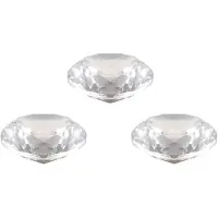 Typecat 3pcs 80mm K9 Crystal Diamond Paperweight Decorative Rainbow Maker Prism Glass Diamonds Wedding Room Desktop Ornaments A