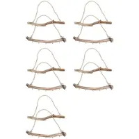 Melitt 10Pcs Natural Driftwood Decorative Branches Farmhouse Home Wall Hanging Decor Hanging Jewelry Organizers with 5 Hooks