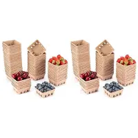 Typecat 120 Pack Pulp Fiber Berry Basket, for Strawberry Blueberry Raspberry Grape , Produce Basket Containers