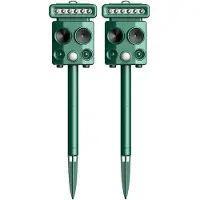 Melitt 2PCS Ultrasonic Animal Repellent Outdoor Solar Animal Repeller with Motion Detection,Deer Deterrent Device for Yard
