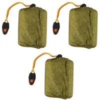 Melitt 3X Emergency Sleeping Bag Bivy Sack with Whistle Outdoor Survival Sleeping Bag Thermal Blanket for Camping Backpacking