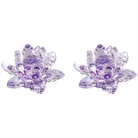 Wella 2X F Crystal Lotus Flower Figurine Valentine Wedding Decor Glass Collection Paperweight Table Ornaments Souvenir