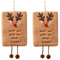 Tlily Kitchen Towel Bathroom Towel Absorbent Cute Dry Towel Holiday Cartoon Wipe Towel Kitchen Dress