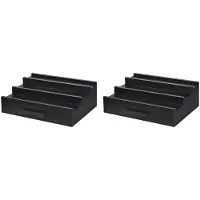 Melitt 2X Perfume Tray Fragrance Rack Three-Layer Perfume Holder Fragrance Display Black Perfume Organizer with Drawers