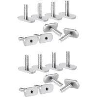 Melitt 16 Pcs Kayak Rail/Track M6 Screws & Nuts T Slot Bolt Replacement Stainless Steel Gear Mounting Bolt Kayak Accessories