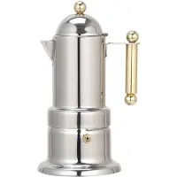 Typecat Tykk italiensk espressomaskin for 4 porsjoner, kopp, rustfritt stål