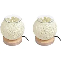 Melitt 2X Aroma Electric Wax MeltBurner 3D Aroma Lamp Essential Oil Burner Light Aromatherapy Diffuser Nightlight UK Plug