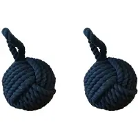 ISTOVO 2pc 6Inch Dia.Monkey Fist Rope Knot Nautical Knot Door Stop Decor Tablecloth Weight Weighted Window Wedge C