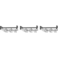 ISTOVO 3X Wine Glass Rack Under Cabinet,3 Rows Hanging Stemware Rack Metal Glasses Holder Storage Hanger for Kitchen,Bar,Etc