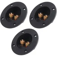 Melitt 3 Pcs DIY Home Car Stereo 2-Way Speaker Box Terminal Binding Post Round Spring Cup Connectors Subwoofer Plugs (Black)