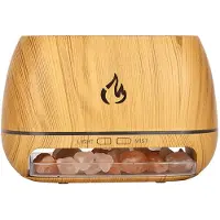 Melitt Salt Stone Aroma Air Humidifier Flame Colored Light NightLight Aromatherapy Essential Oil Diffuser AromatherapySprayer A