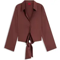 HUGO Errika 10260682 Red Langermet Bluse