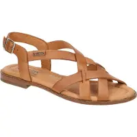 Pikolinos for woman. W0X-0556ST Brown Algar Leather Sandals (38), Flat, Buckle, Casual