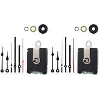 Melitt 2X DCF77 24mm Radio-Controlled Clock Movement - Silent with Hand Replacement Black - Wall Clock Replacement