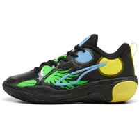 Puma MB World.01 Basketball Shoes Youth, Shoes, Black/Lemon Crush, 37.5