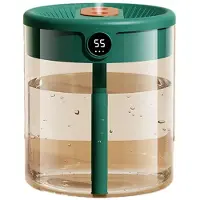 Tlily Air Humidifier 2L Capacity Double Nozzle with LCD Humidity Display Essential Oil Diffuser Portable USB,Green