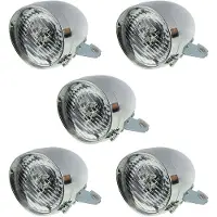 Melitt 5X Retro Bicycle Bike Accessory Front Light Bracket Vintage 3LED Headlight (Silver)
