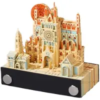 Tlily 3D Paper Carving Art Calendar - Office Desktop Ornament, Birthday Gift, Stress Relief,Autumn in Prague