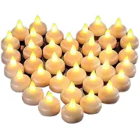Kepptory 48 Flammefrie vannlys, festlige basseng- og middagslys (gult lys)