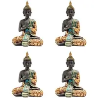 Semoic 4X Buddha Statue Thailand Sculpture Resin Handmade Buddhism Hindu Feng Shui Figurine Meditation Home Decor Ornament
