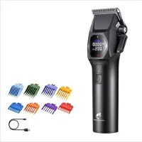 INF Profesjonell Pet Clipper - Svart, høyhastighets hundetrimmer med justerbar hastighet og smart display