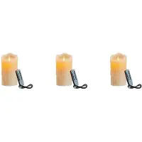 Melitt 3X LED Candles, Flickering Flameless Candles,Rechargeable Candle, Real Wax Candles with Remote Control,10cm