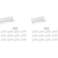 Melitt 24PCS Vinyl Record Shelf Wall Mount 4 Inch Clear Acrylic Album Record Holder Display Floating Shelves Wall Monut